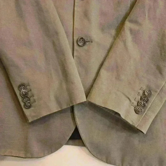 Armani Exchange Mens Linen Cotton Blazer Gray 40 Long - Picture 3 of 13